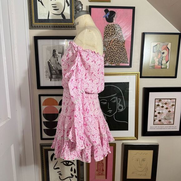 Sunday St Tropez women’s pink Cecilia off the shoulder modal dress O/S - Picture 4 of 7